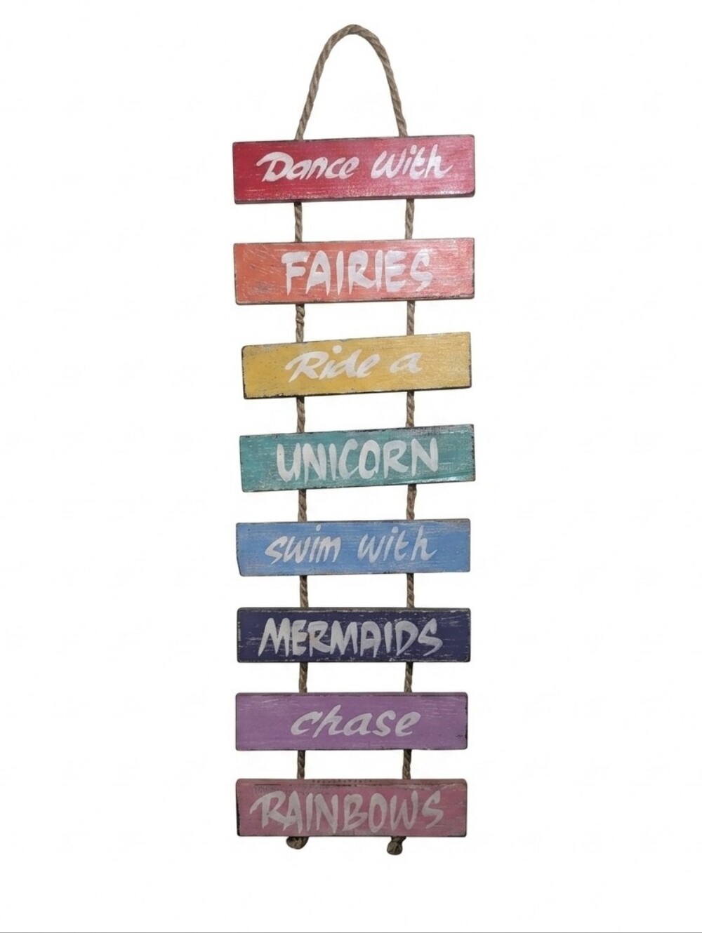 Rustic Wooden Wall Hanging - Fairies, Unicorns & Mermaids Decor How Bazaar NWT